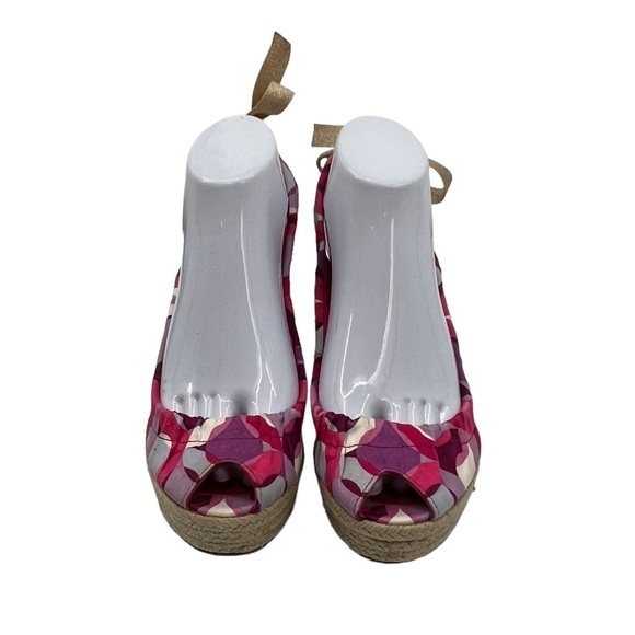 Coach Multi Color Maritza Espadrille Wedge Platform Sandals Size 8 Women’s - Picture 3 of 9